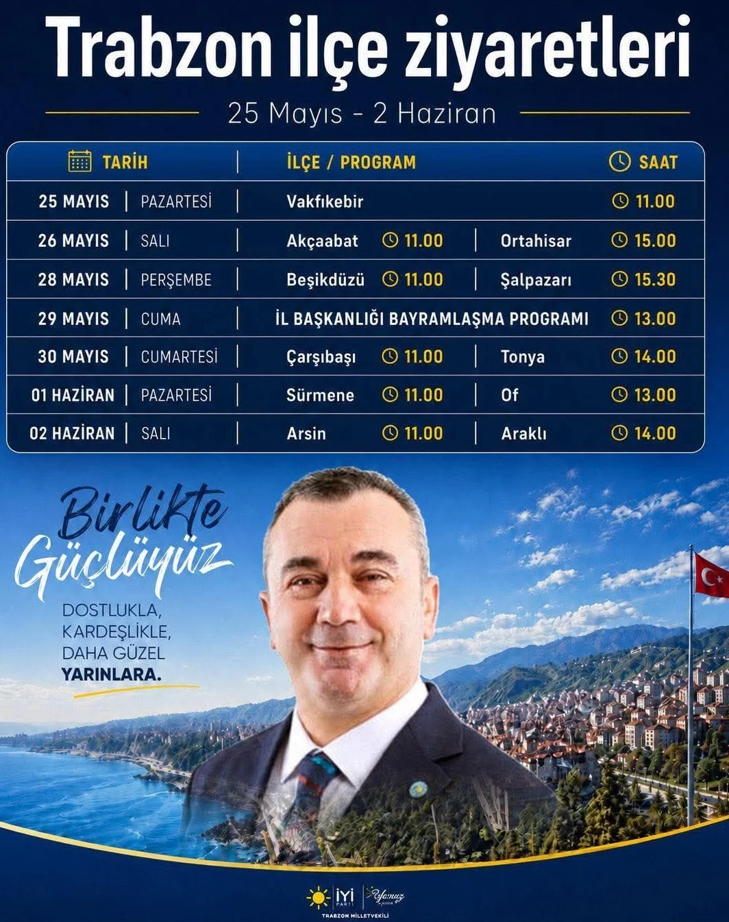 “Trabzon’umuzun ilçelerinde hemşehrilerimizle buluşuyoruz.